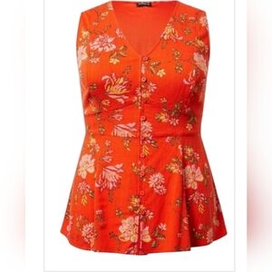 NWT Torrid Button up with waist detail tank